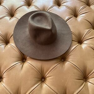 Taupe Wool Madewell Wide Brim Hat size Medium